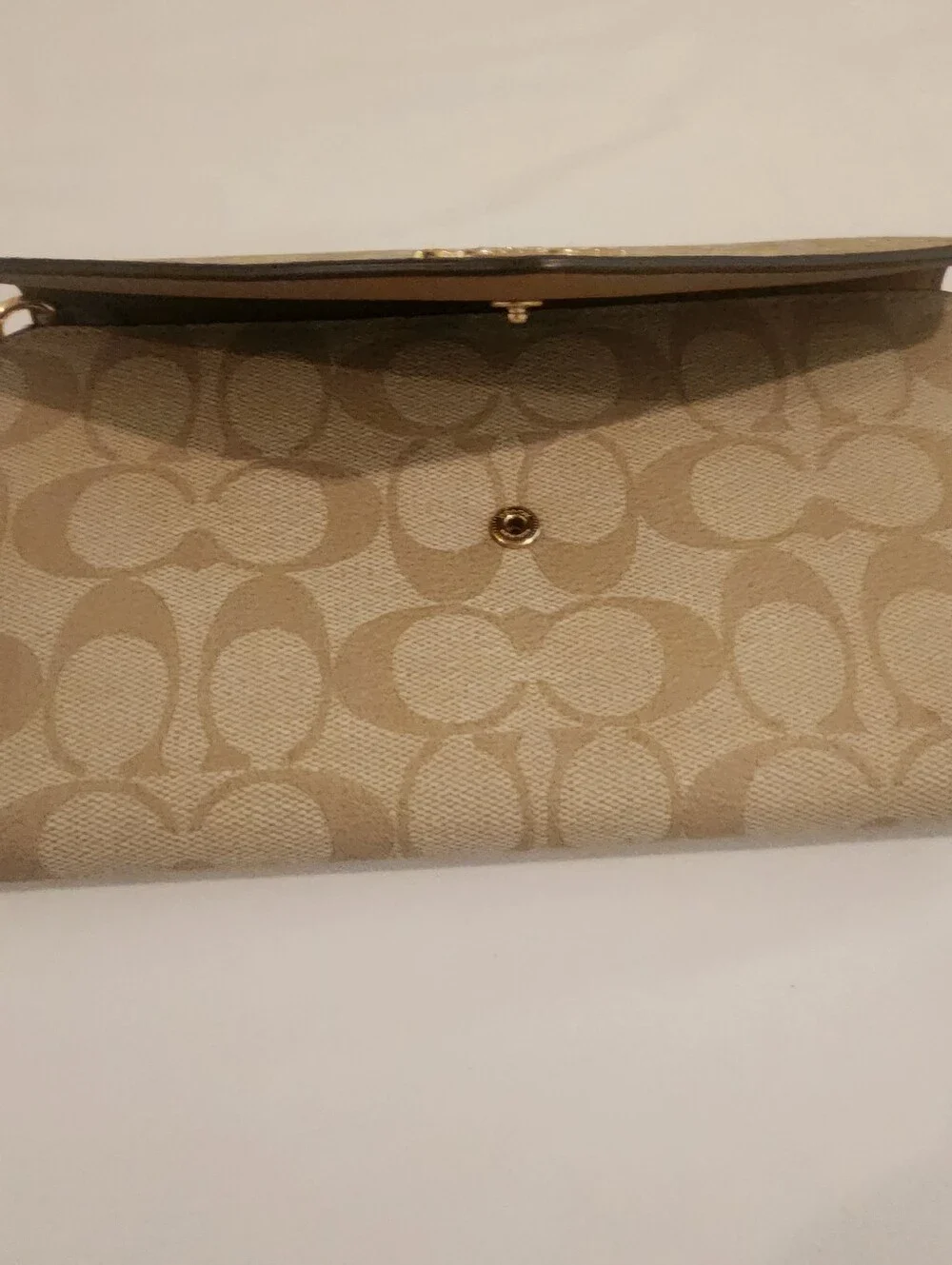 Coach Travel Envelope Wallet Wristlet Signature Canvas C1962 – Like New